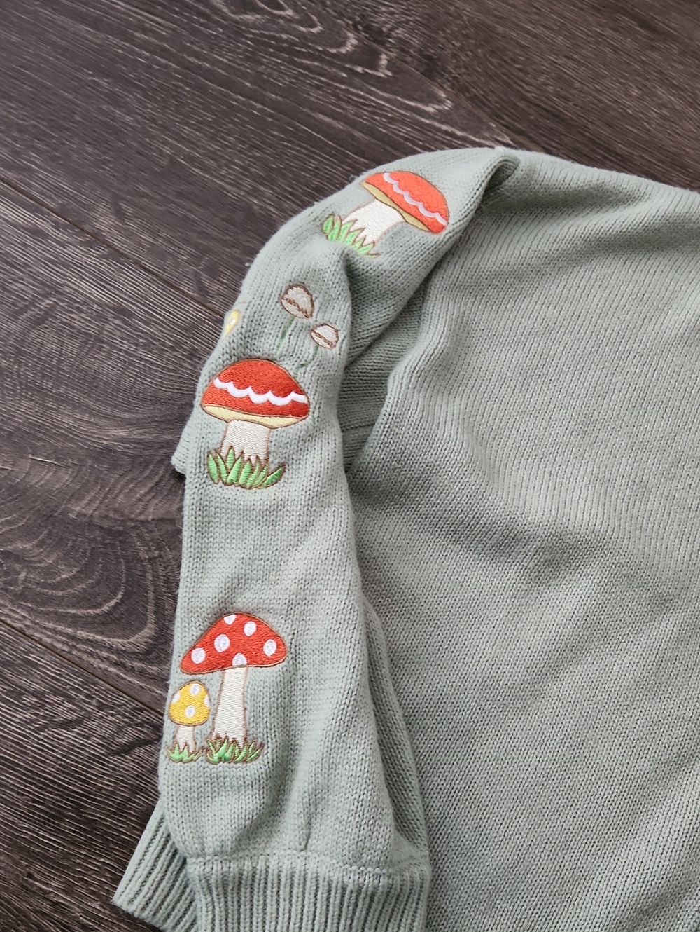 SANRIO Hello Kitty Mushroom Embroidered Girls Skimmer Cardigan - Picture 11 of 16